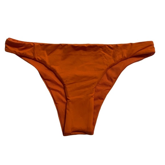 Roxy Wavy Soul Bikini Swim Bottoms Low Rise Soft Stretchy Orange Rust Small - Picture 1 of 16